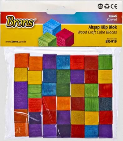 Kostka dřevěná barevná 1,5cm BR-919