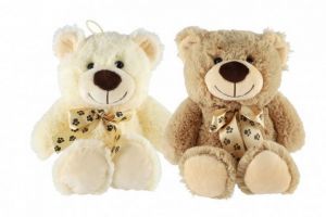 Medvěd sedící s mašlí plyš 24cm, 2 barvy