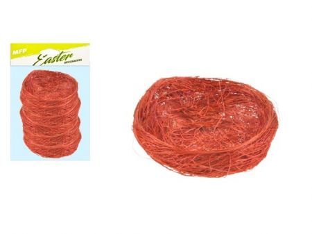 Hnízdo sisal 5cm 6ks - hnědé