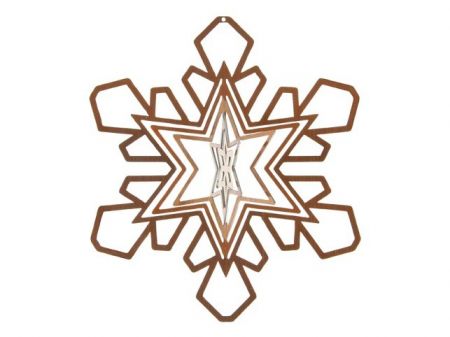 Vločka zlatá závěs vánoční plech. 7,8x8cm 1909E-325.SS6