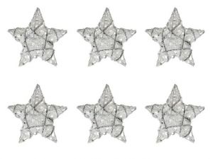 Hvězdičky bílé vánoční vánoční set 7,5cm/6ks R4589/white
