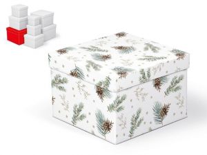 Krabice dárková vánoční C-V006-G 20x20x14cm