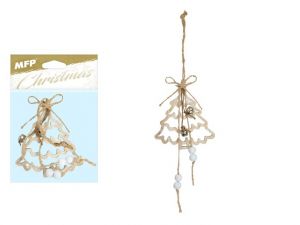 Stromek dřevo závěs 9cm