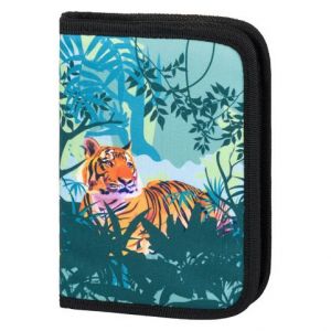 BAAGL Školní penál klasik dvě chlopně Tygr