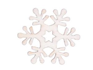 Dekorace vločky 12ks přírodní dřevo 4cm