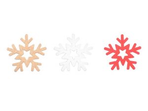 Dekorace vločky 12ks mix barev 3cm