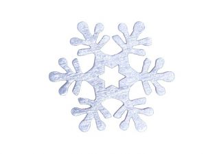 Dekorace vločky 12ks stříbrné dřevo 4cm