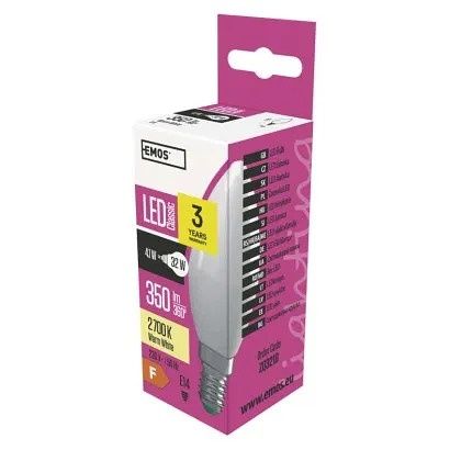 EMOS LED žárovka Classic svíčka / E14 / 4,1 W (32 W) / 350 lm / teplá bílá