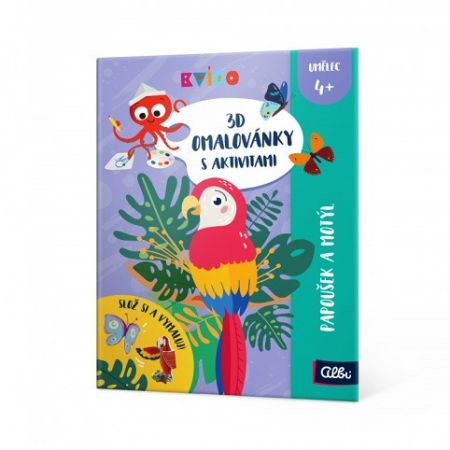 ALBI 3D omalovánky - Papoušek a motýl