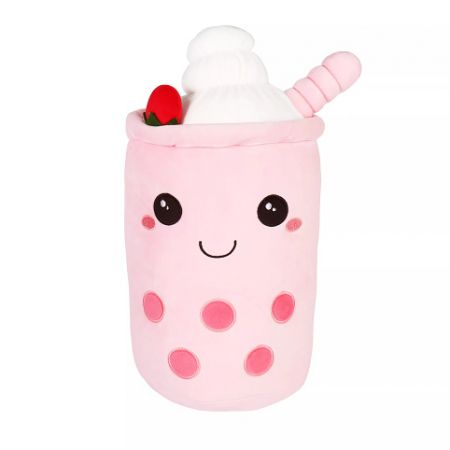 ALBI Plyšový polštář - Jahodový koktejl