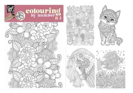 Malování podle čísel Colour by number A4 + duo pastelky