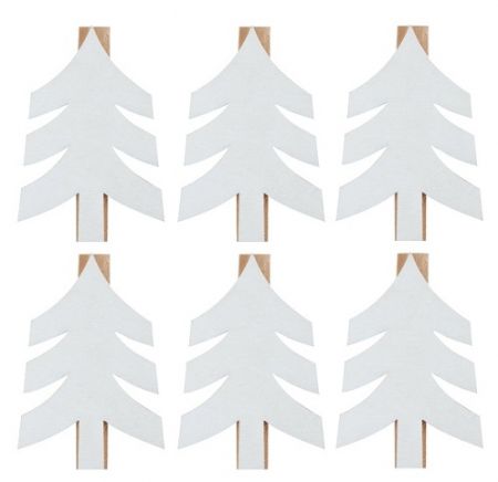 Stromky dřevěné na kolíčku 4 x 6 cm, 6 ks