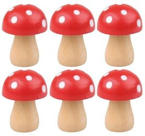Muchomůrka dřevěná 2,5 cm, 6 ks