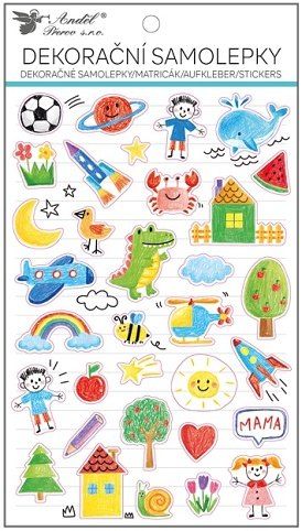 Samolepky prázdniny s glitrem 14,5 x 25 cm