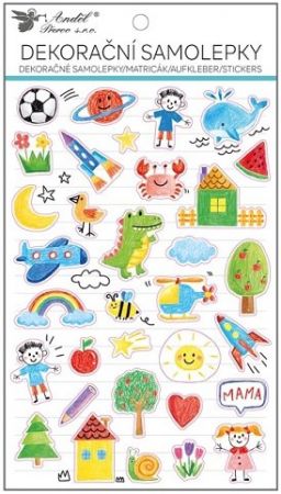 Samolepky prázdniny s glitrem 14,5 x 25 cm