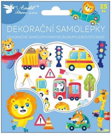 Samolepky Transport 25 ks v krabičce 13 x 15,5 cm