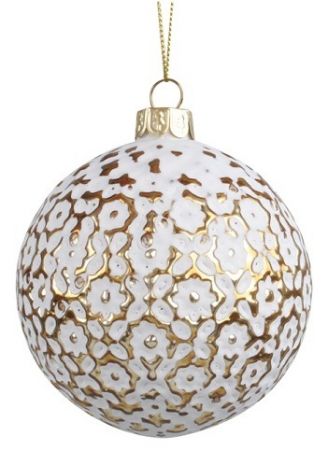 Sada skleněných baněk 8 cm, 4 ks v balení, zlatá