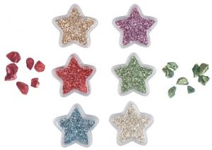 Kamínky mix barev, obal hvězda, 6 x 5 g