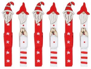 Santové na kolíčku 8,5 cm, 6 ks červení