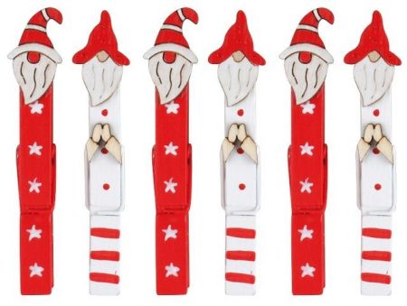 Santové na kolíčku 8,5 cm, 6 ks červení