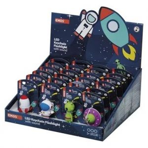 EMOS LED klíčenka – vesmír, se zvukem na LR54, 24 ks, display box