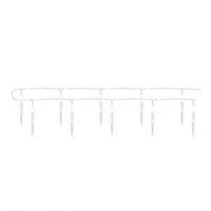 EMOS LED vánoční girlanda – 10x rampouch, 1,35 m, 2x AA, vnitřní, studená bílá, časovač