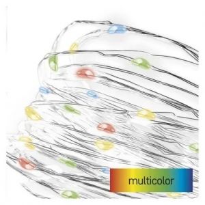 EMOS LED vánoční nano řetěz, 1,9 m, 2x AA, vnitřní, multicolor, časovač