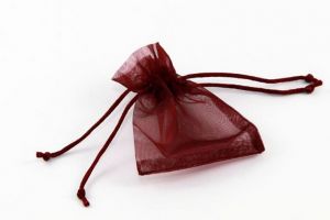 Dárkový sáček organza cca 20x25cm burgundy- tmavě červený (pytlík z organzy-tmavě červená)