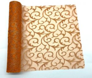 Organza 36cm x 5y glitrovaná oranžová