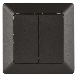 EMOS Přepínač dvojitý střídavý č. 6+6, antracit