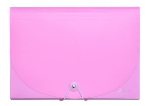 Desky na dokumenty CONCORDE s gumou A4, 7 kapes, pastel růžová