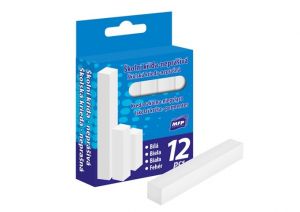 Křídy M bílá čtyřhranné 12 ks v krabičce neprášivá