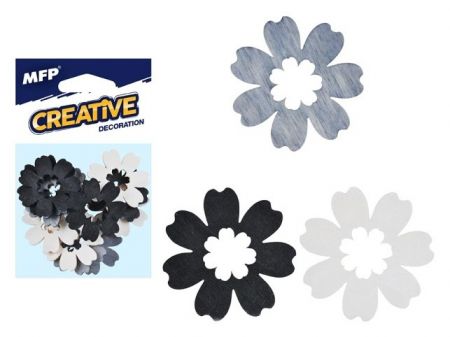 Dekorace květina mix barev 12ks 5,4,3cm