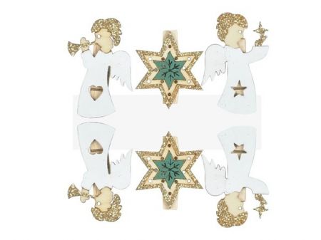 Kolíček dřevěný andělé 6ks/4,8cm CJ-20S189B-1