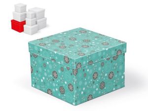 Krabice dárková vánoční C-V002-G 20x20x14cm