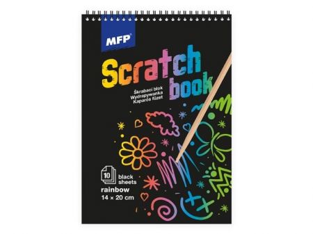 Škrabací obrázek blok 20x14cm 10l černý/duha