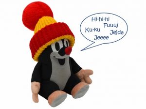 Krtek 20cm mluv. červ. kulich