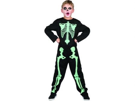 Šaty na karneval - Kostra svítící ve tmě, 120-130cm