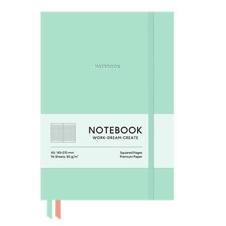 Zápisník "Genius", Soft Tyrkys, A5, čtverečkovaný, 96 listů, tvrdé desky, SHKOLYARYK A5-71