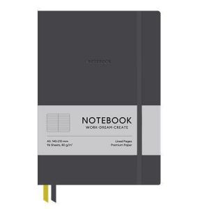 Zápisník &quot;Genius&quot;, tmavě šedá, A5, linkovaný, 96 listů, tvrdé desky, SHKOLYARYK A5-7126L