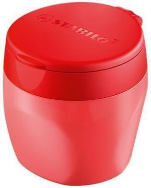 Ořezávátko "Woody 3v1" se zásobníkem, červená, 1 otvor, STABILO 4849/01-3