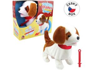 Pejsek Besinka s píšťalkou 2 funkce 23cm