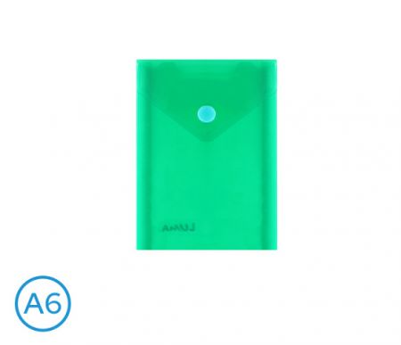 Obal spisový na výšku s klopou a drukem  A6 LUMA, zelený