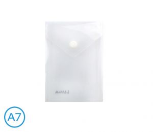 Obal spisový na výšku s klopou a drukem A7 LUMA, transparentní