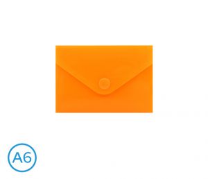 Obal spisový s klopou a drukem  A6 neon LUMA, oranžový