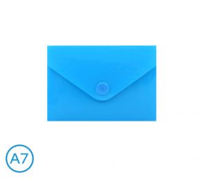 Obal spisový s klopou a drukem A7 neon LUMA, modrý