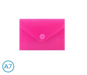 Obal spisový s klopou a drukem A7 neon LUMA, růžový