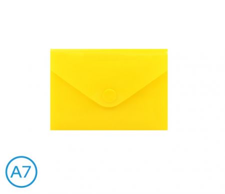 Obal spisový s klopou a drukem  A7 neon LUMA, žlutý