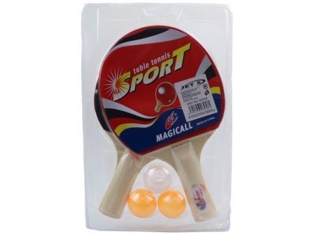 Sestava pingpongových raket s 3 míčky, 29 x 20 cm