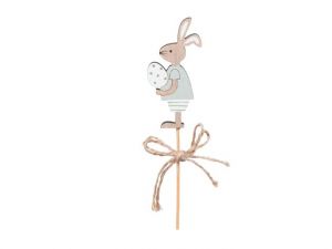 Zápich dřevo zajíc 27,5x3,5cm s vajíčkem